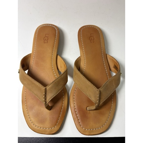 UGG Shoes - Ugg Tuolumme Sandal Tan Leather Flip-Flop Women 7 FD1121K Travel